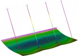 Analisi strutturale di una pensilina in vetro fissata per punti, tramite crociere e rotule. vetro stratificato di sicurezza, temprato antigrandine. Glass Engineering, Ingegneria del Vetro